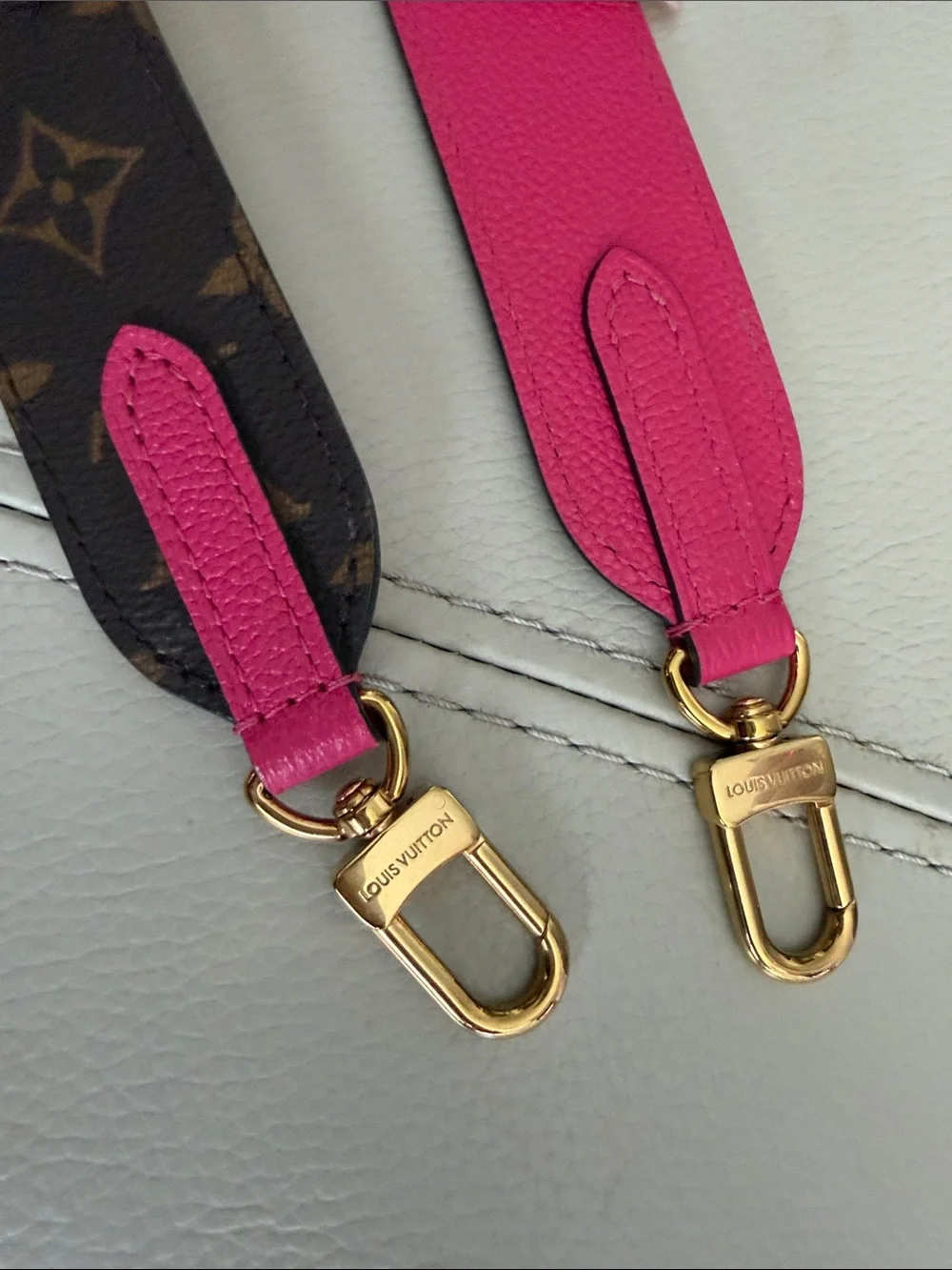 Louis Vuitton Convertible Bag Strap in Hot Pink and Monogram Canvas - Picture 5 of 7